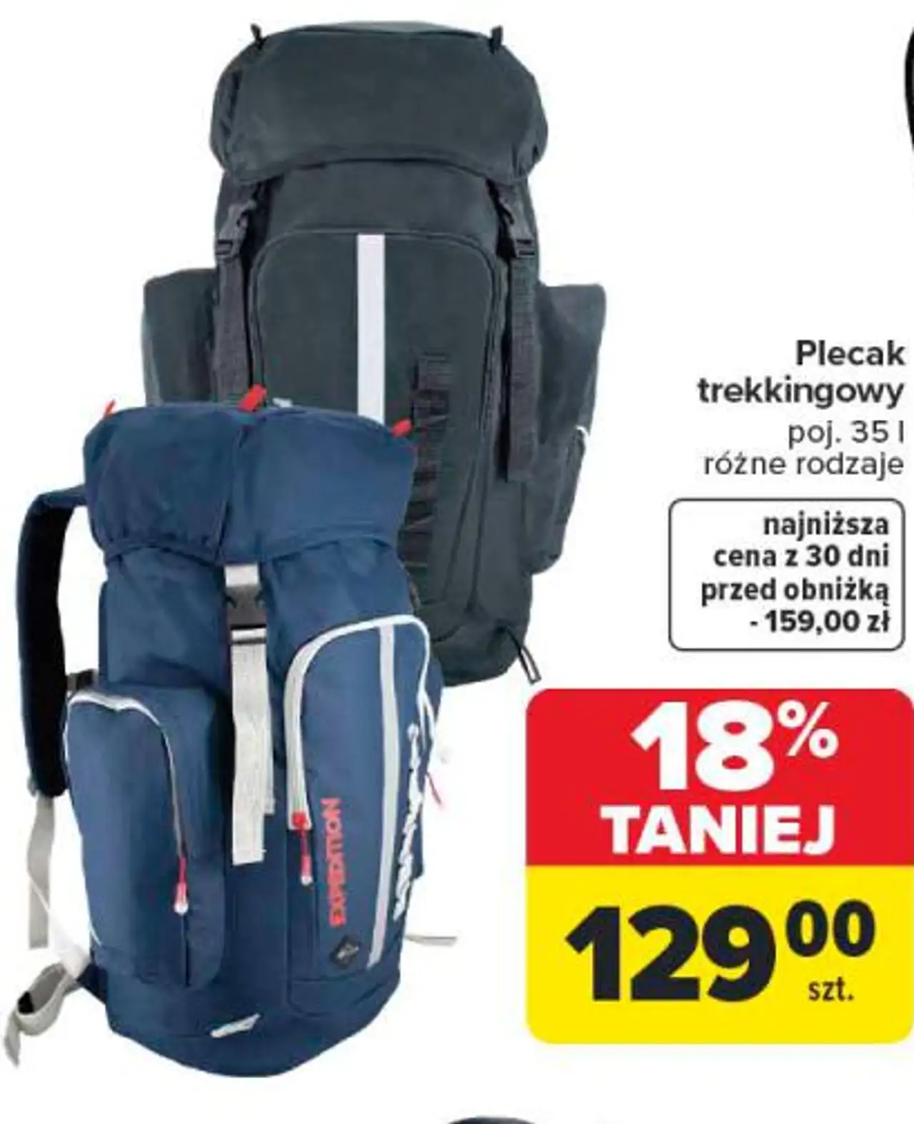 Plecak trekkingowy poj. 35 l różne rodzaje