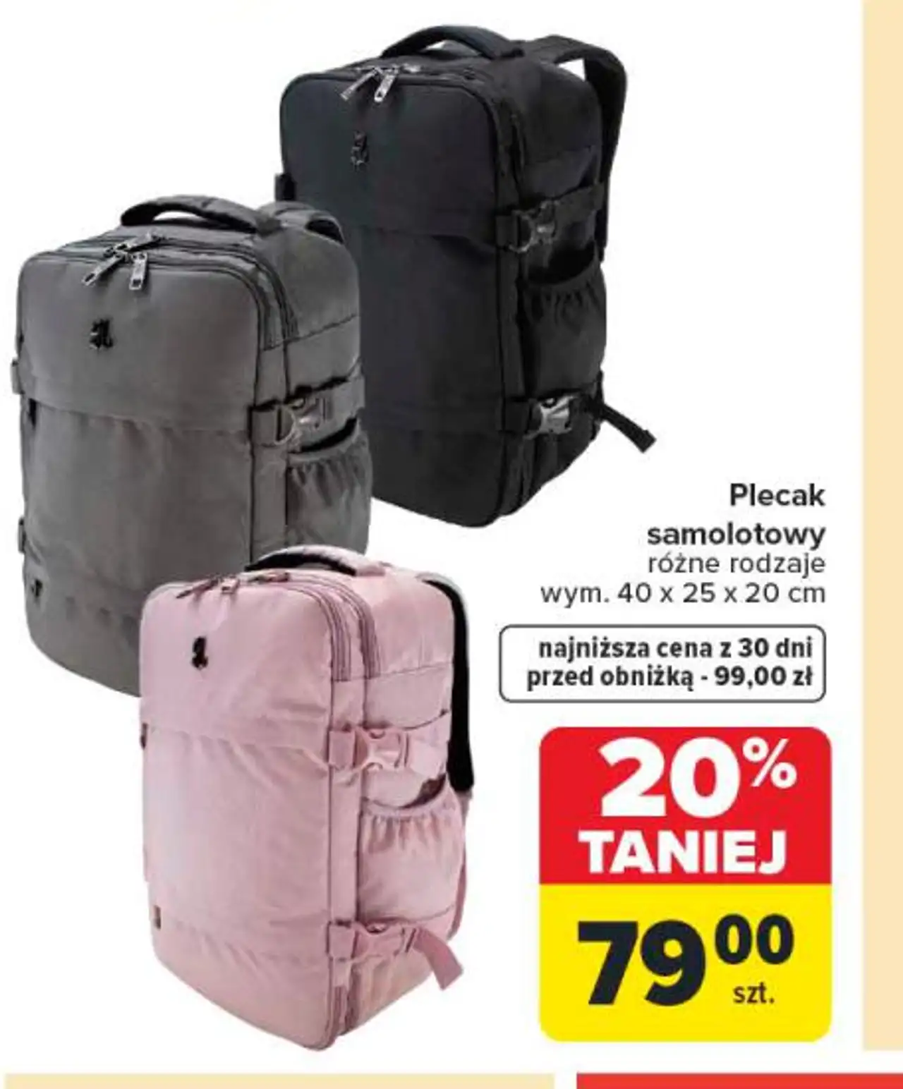 Plecak samolotowy różne rodzaje