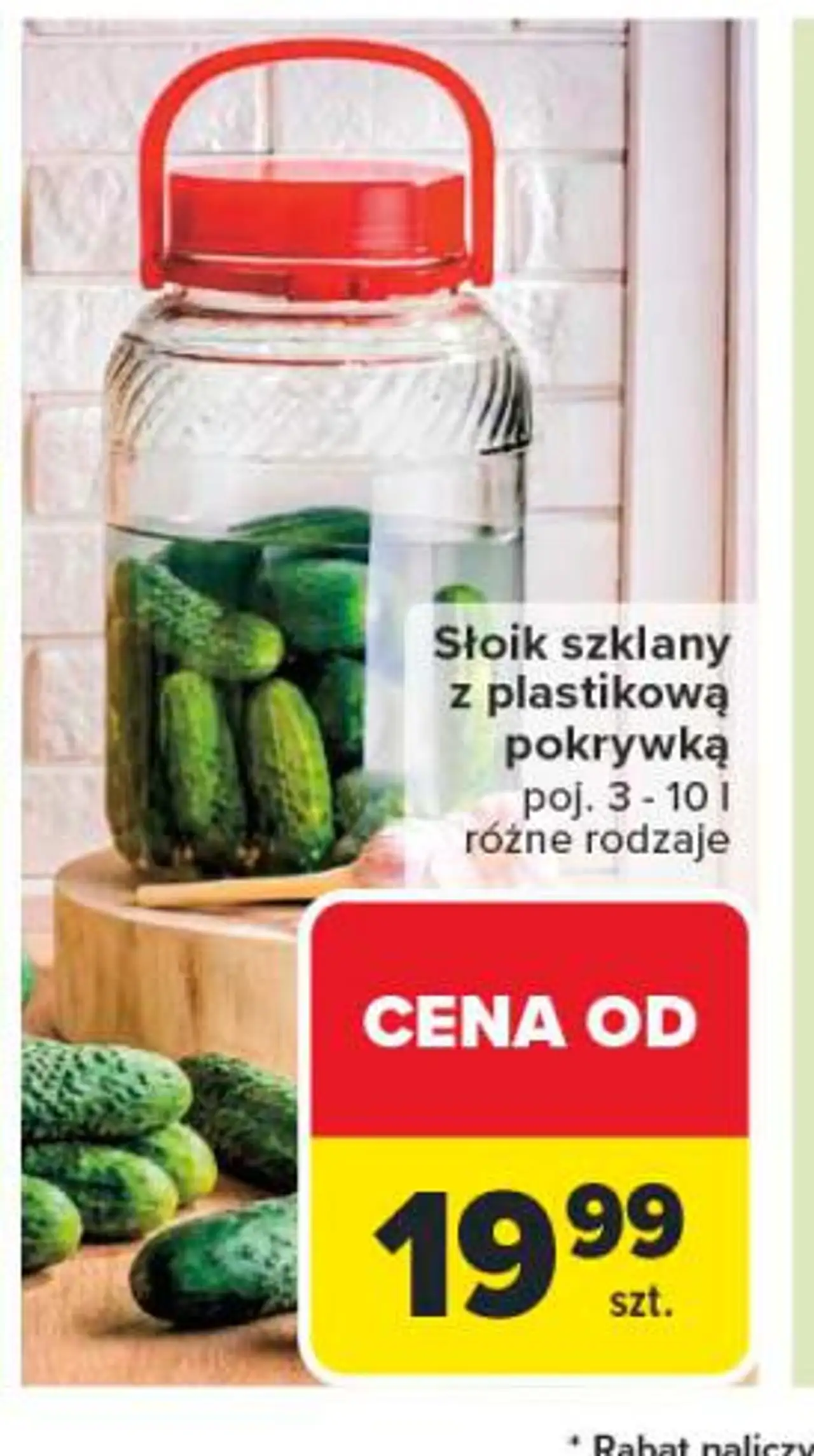 Słoik szklany z plastikową pokrywką poj. 3 - 10 l różne rodzaje