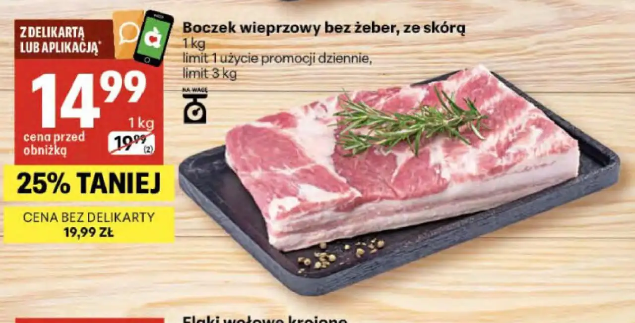 Boczek wieprzowy bez żeber, ze skórą 1 kg