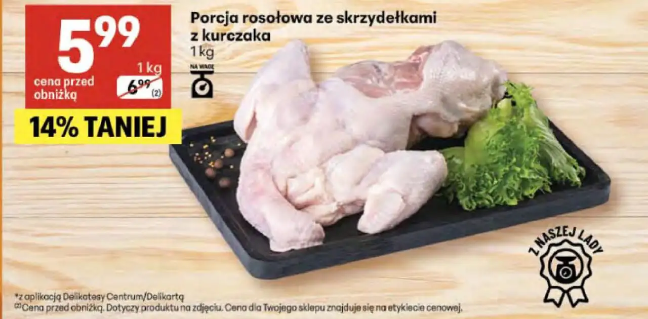Porcja rosołowa ze skrzydełkami z kurczaka