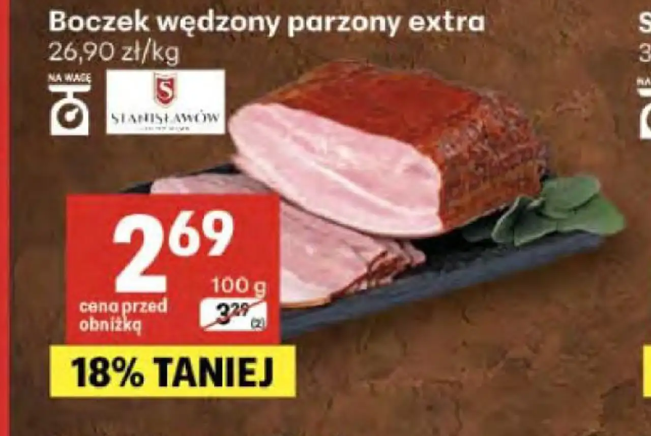 Boczek wędzony parzony extra STANISŁAWÓW