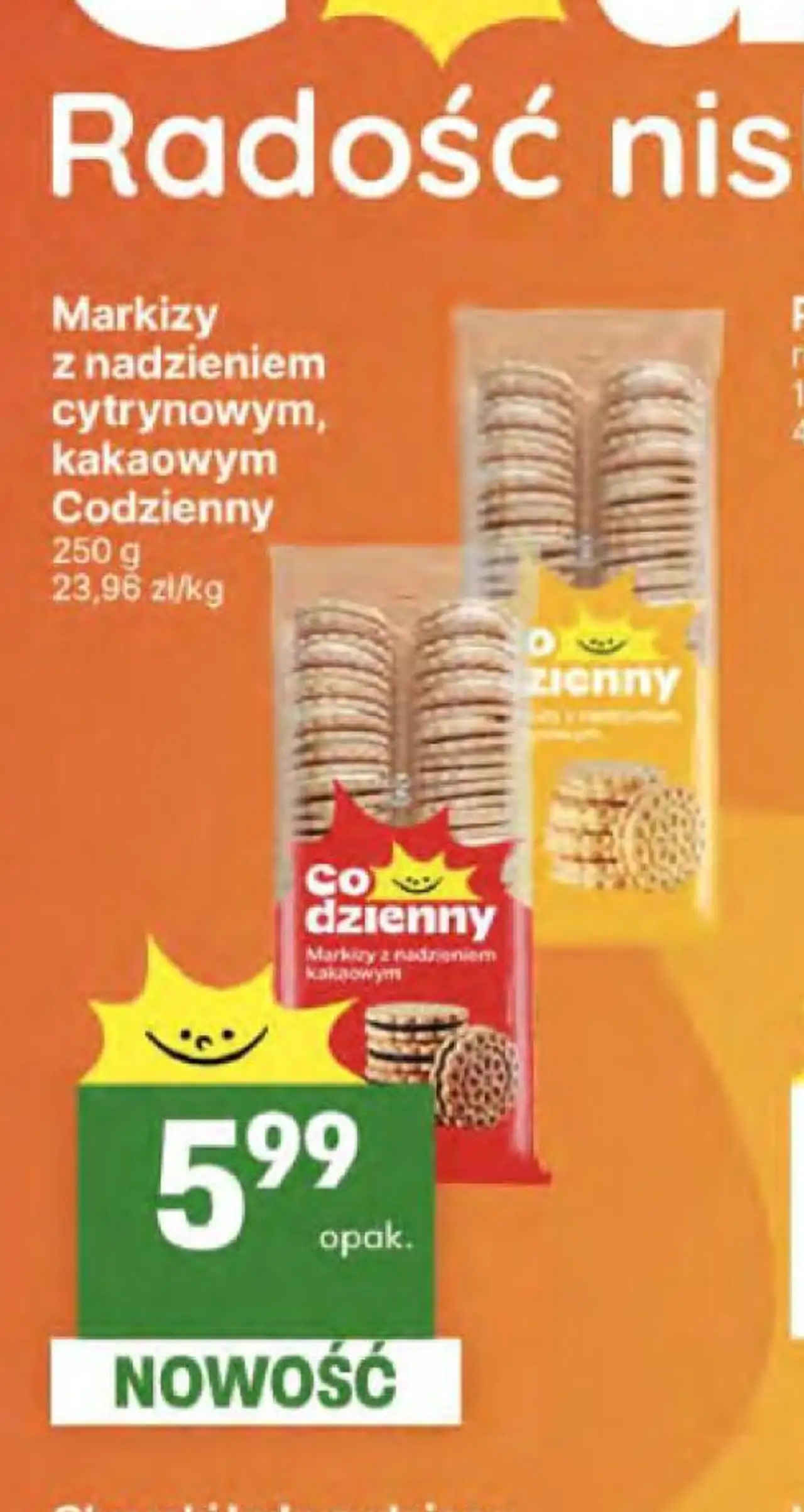 Markizy z nadzieniem cytrynowym, kakaowym Codzienny