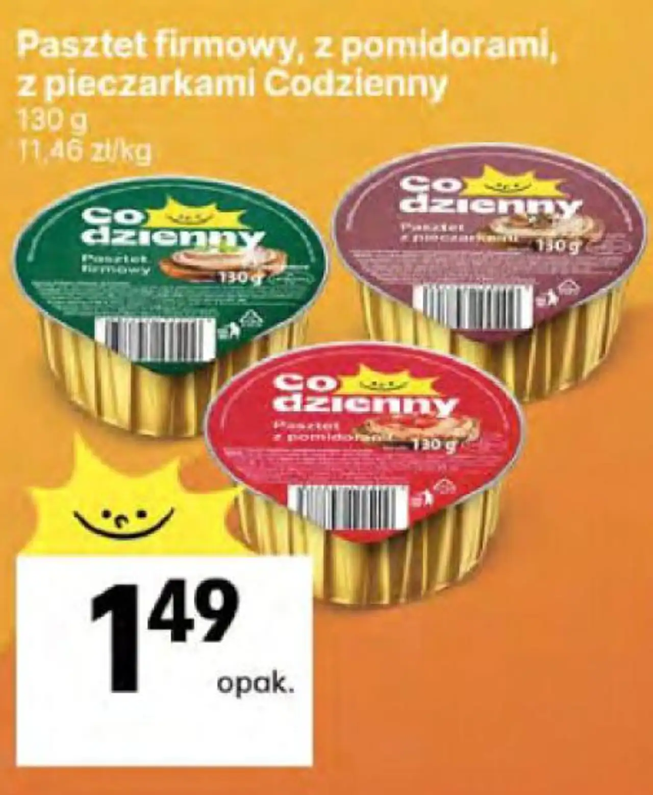 Pasztet firmowy, z pomidorami, z pieczarkami Codzienny