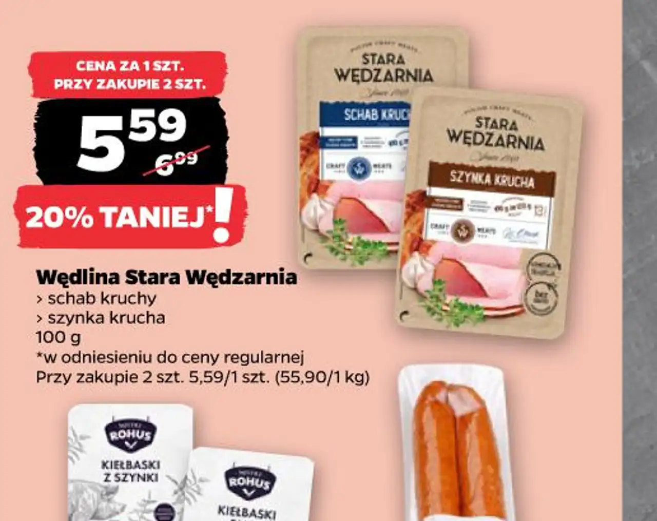 Wędlina Stara Wędzarnia (schab kruchy, szynka krucha)