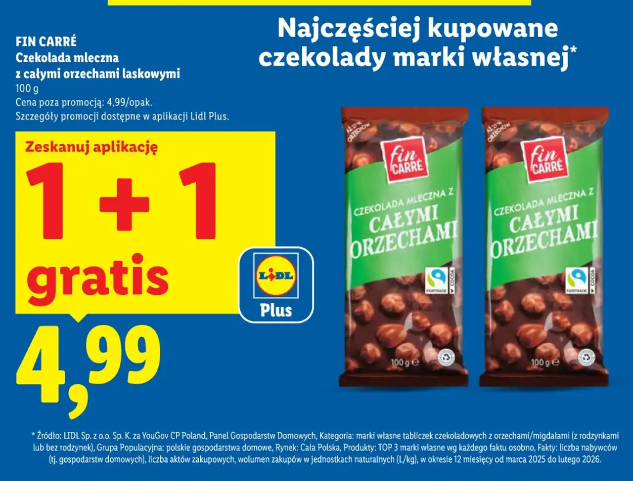 Fin Carré Czekolada mleczna z całymi orzechami laskowymi
