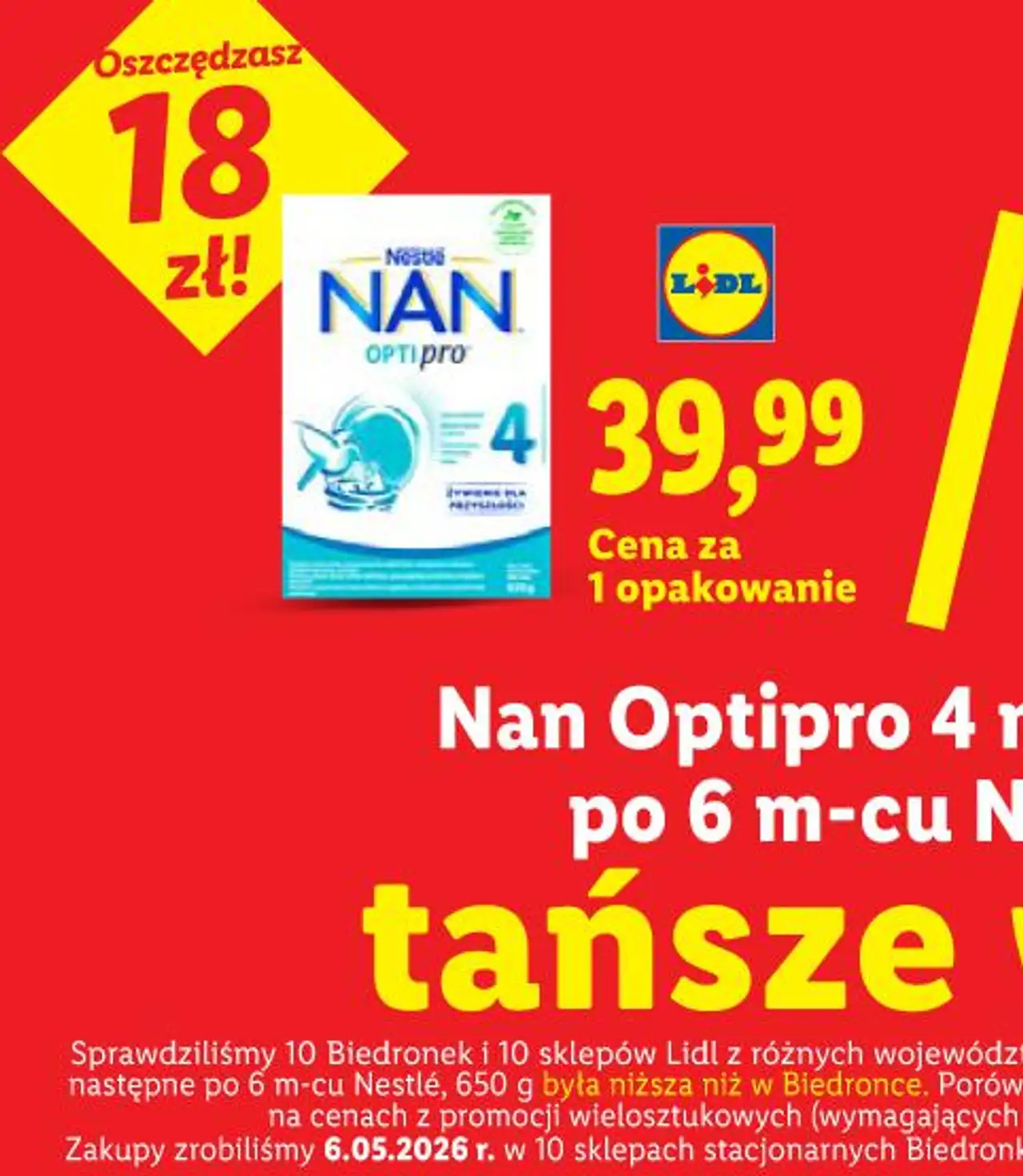 Nestlé Nan Optipro 4 mleko następne po 6 m-cu, 650 g