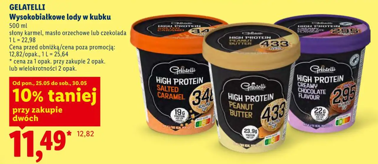 Gelatelli Wysokobiałkowe lody w kubku