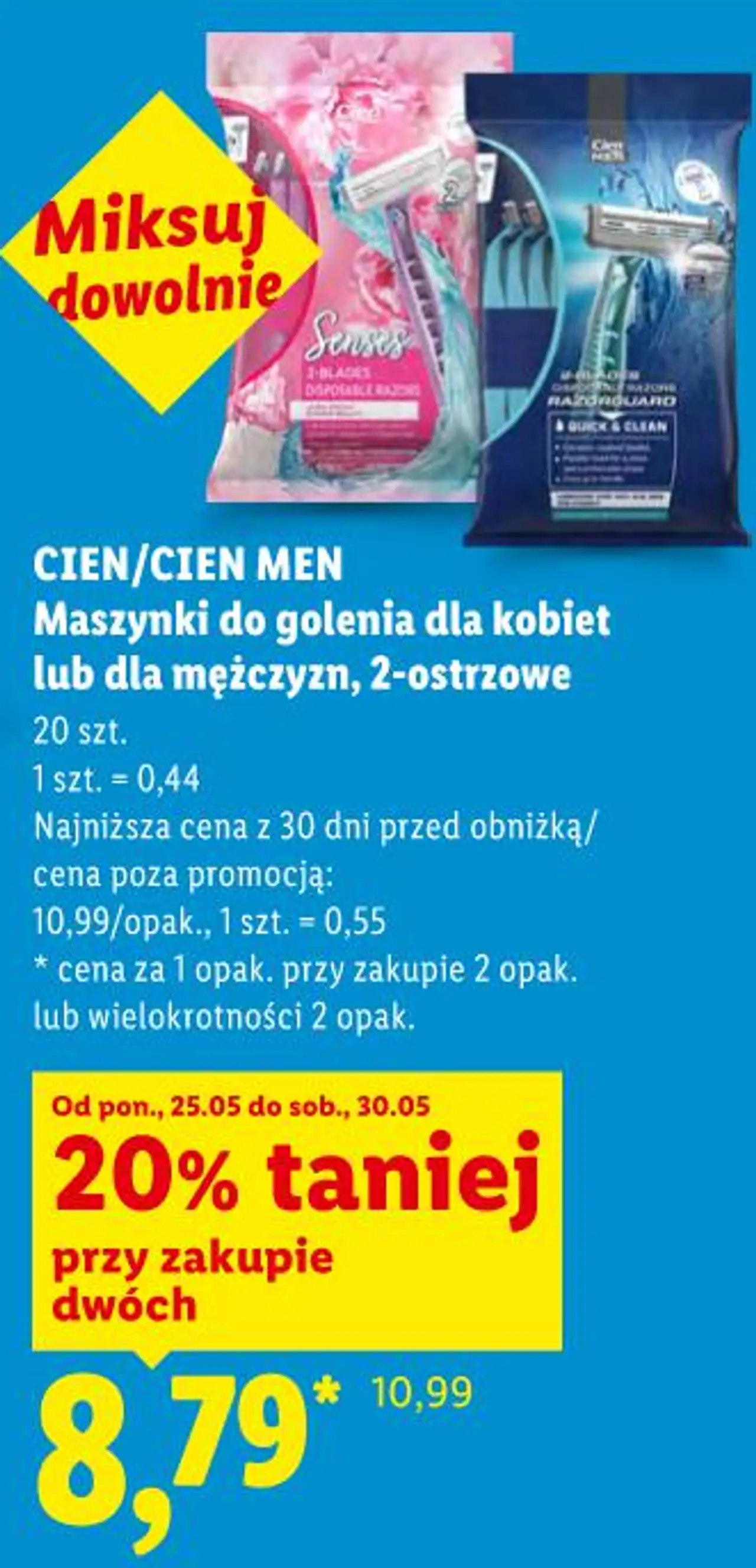 CIEN/CIEN MEN Maszynki do golenia dla kobiet lub dla mężczyzn, 2-ostrzowe