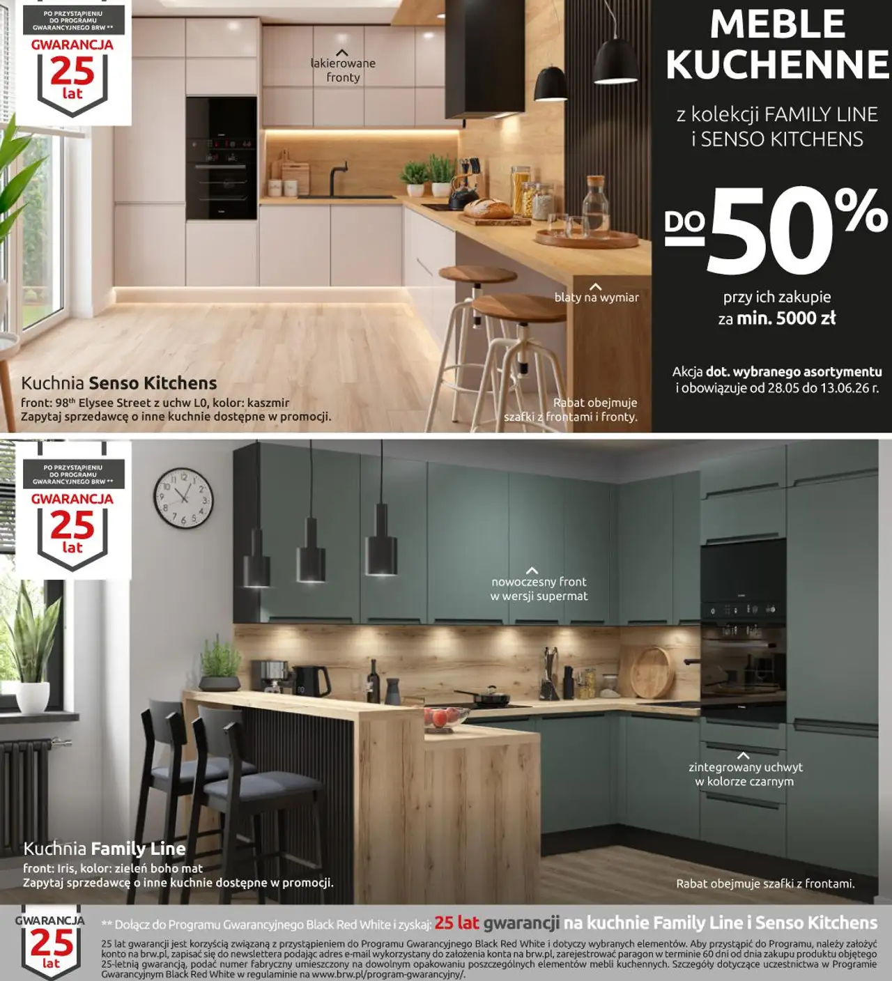 Meble kuchenne z kolekcji Family Line i Senso Kitchens do -50% przy ich zakupie za min. 5000 zł
