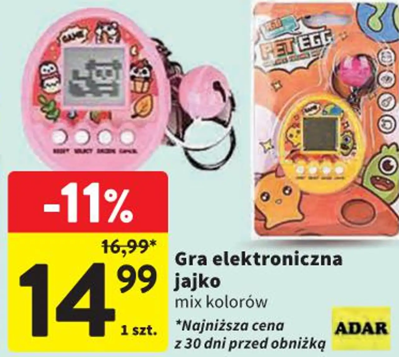 Gra elektroniczna jajko mix kolorów