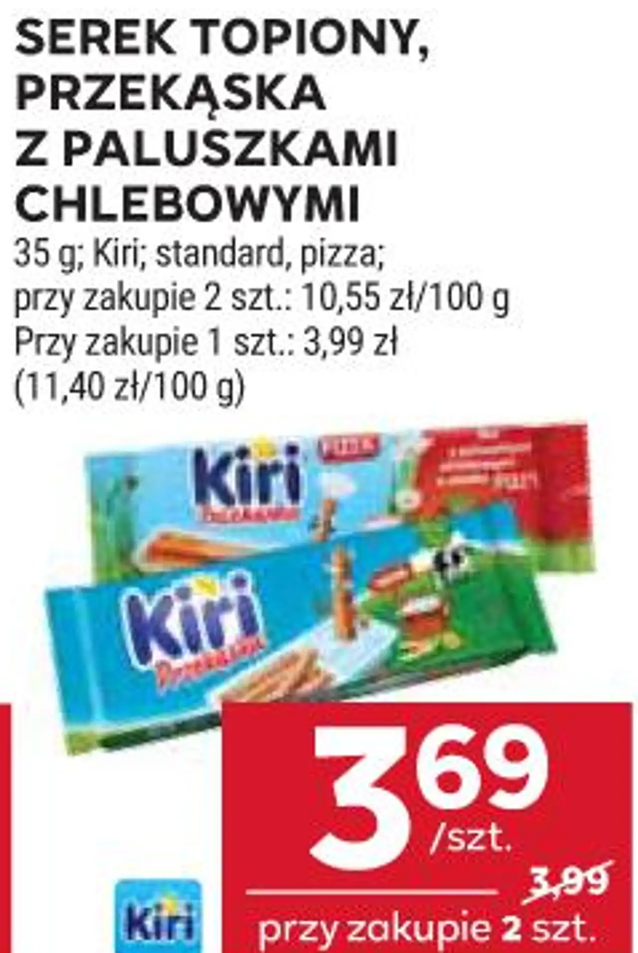 SEREK TOPIONY, PRZEKĄSKA Z PALUSZKAMI CHLEBOWYMI Kiri