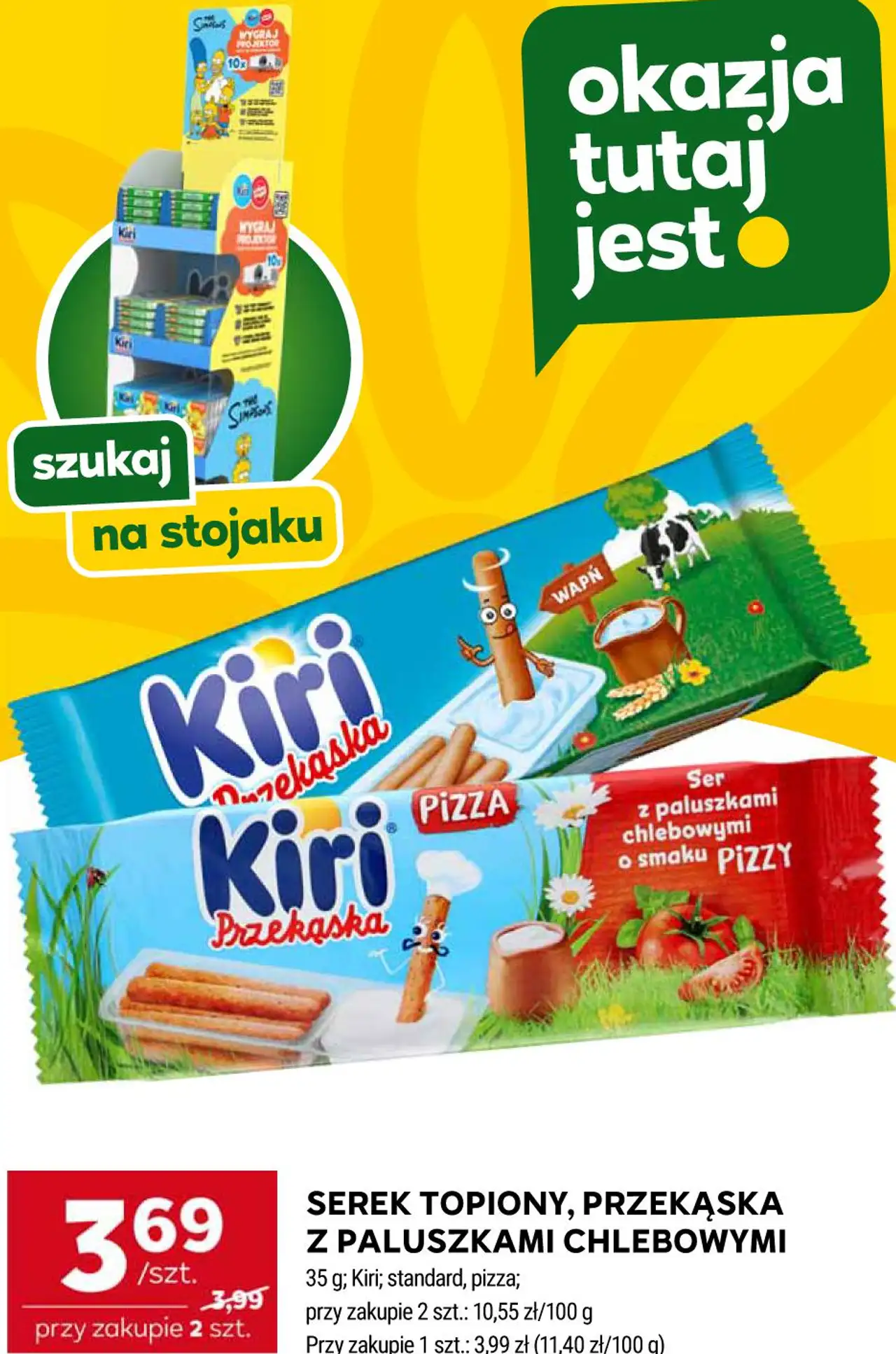 Kiri Serek topiony, przekąska z paluszkami chlebowymi