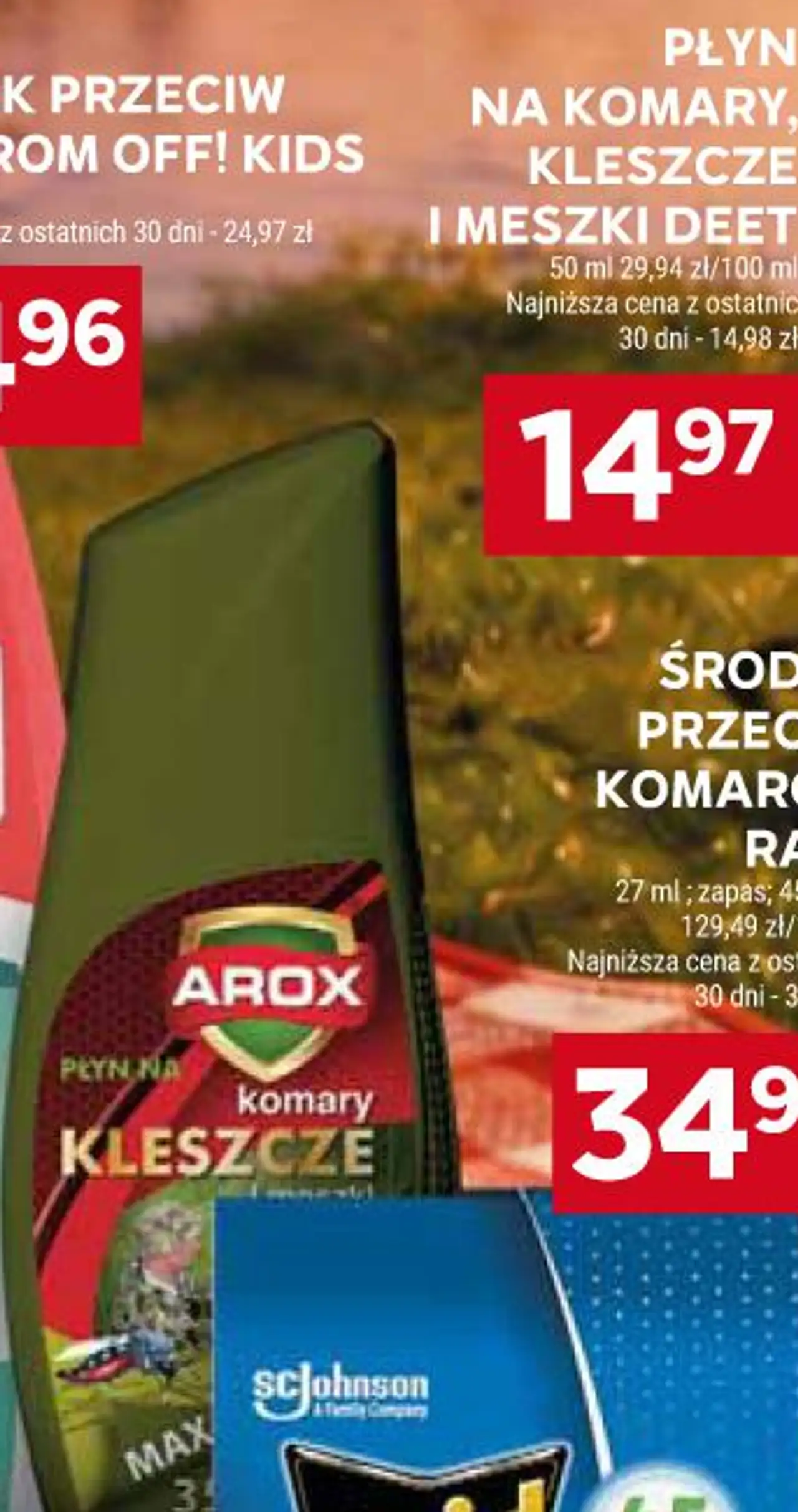 Płyn na komary, kleszcze i meszki deet Arox