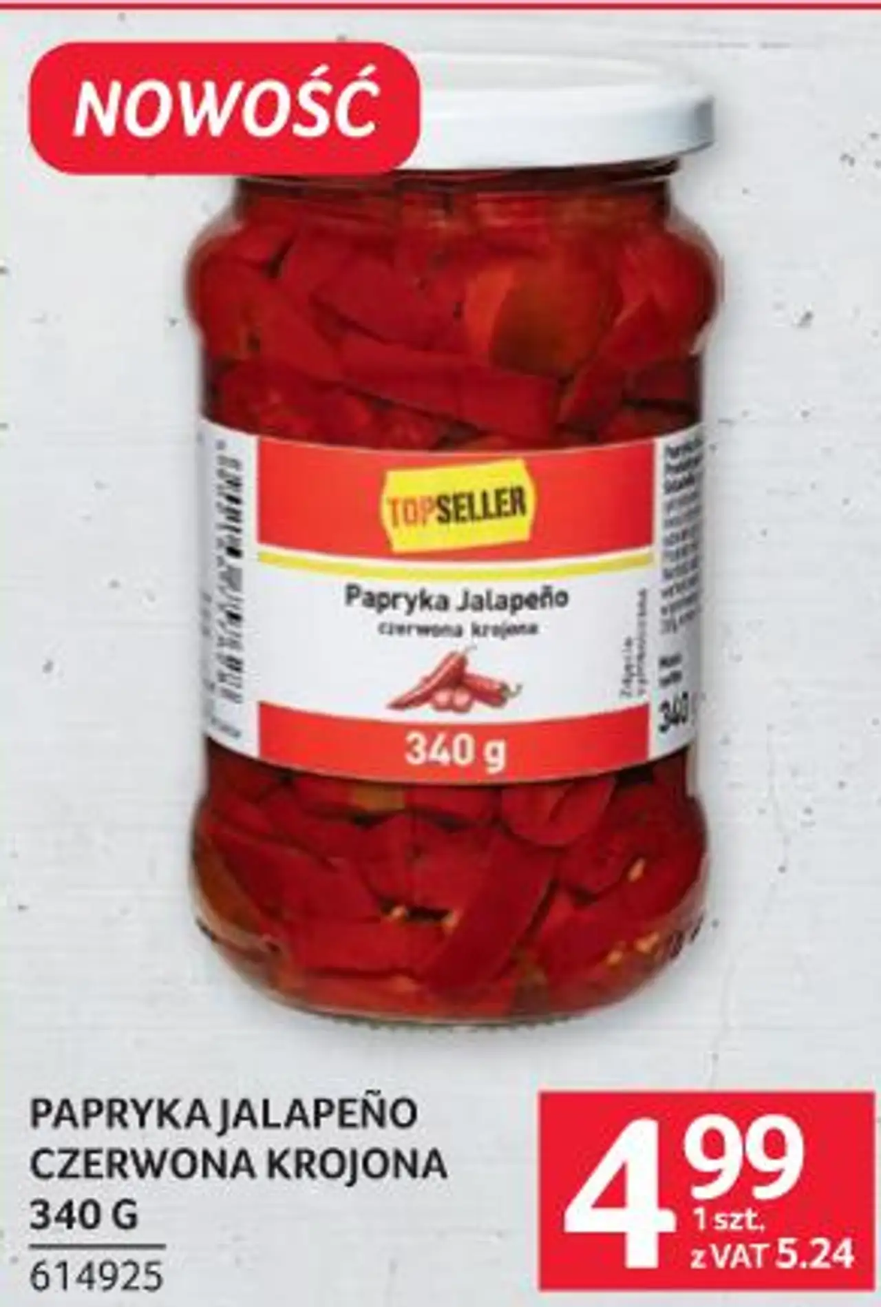 TOPSELLER Papryka jalapeño czerwona krojona 340 G
