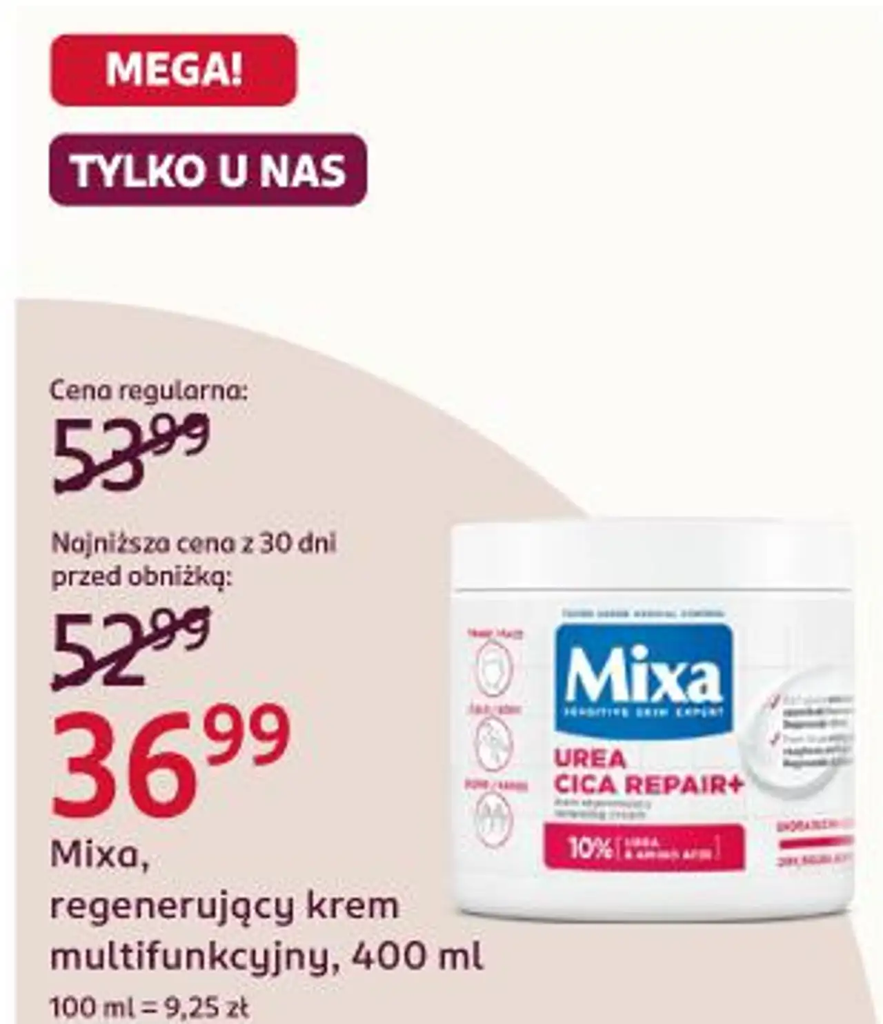 Mixa, regenerujący krem multifunkcyjny, 400 ml