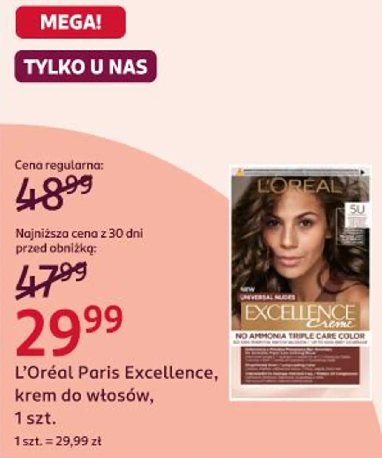 L'Oréal Paris Excellence, krem do włosów, 1 szt.