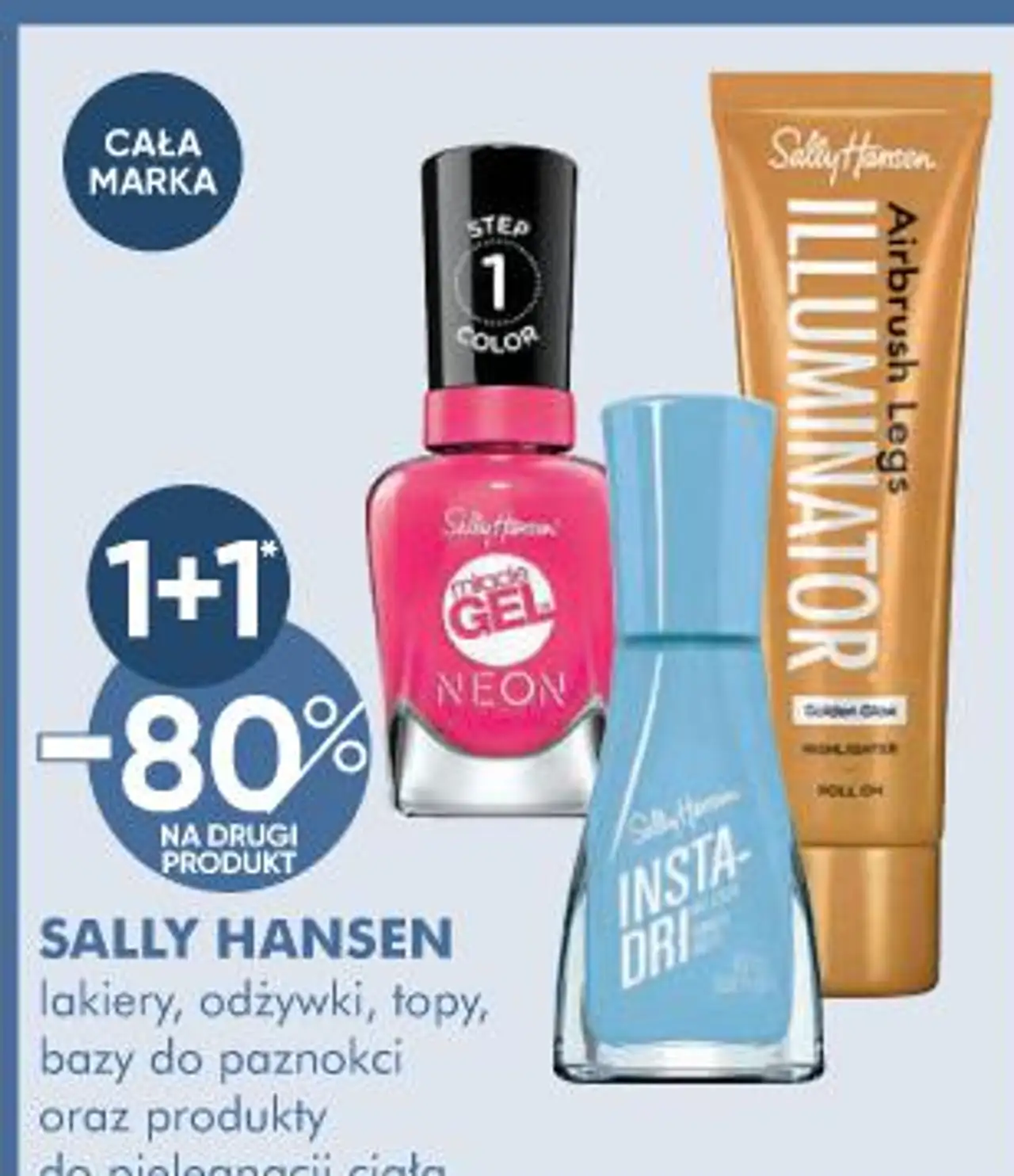 SALLY HANSEN lakiery, odżywki, topy, bazy do paznokci oraz produkty do pielęgnacji ciała