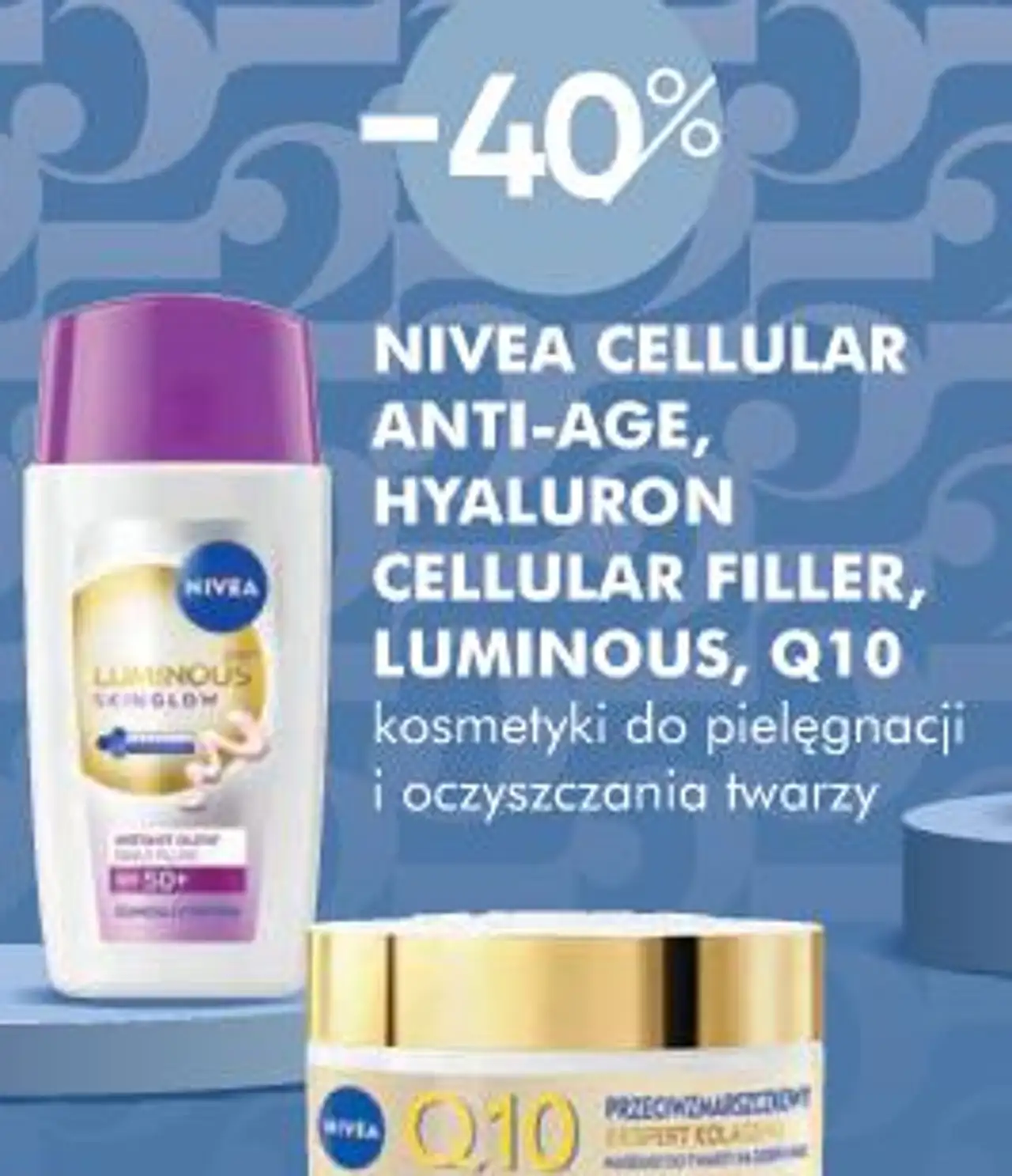Nivea Cellular Anti-Age, Hyaluron Cellular Filler, Luminous, Q10 kosmetyki do pielęgnacji i oczyszczania twarzy