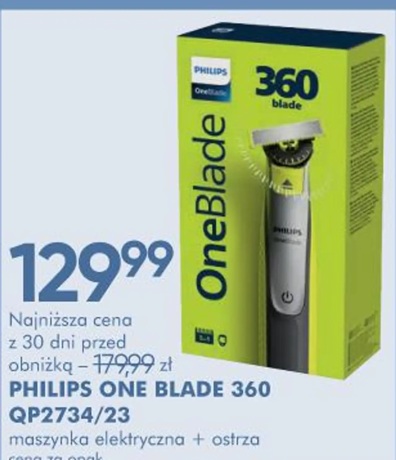 PHILIPS ONE BLADE 360 QP2734/23 maszynka elektryczna + ostrza