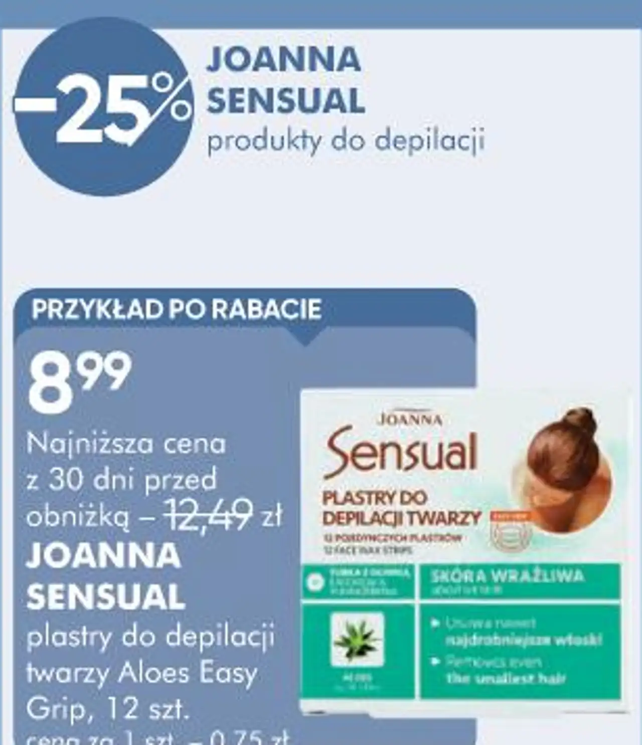 JOANNA SENSUAL plastry do depilacji twarzy