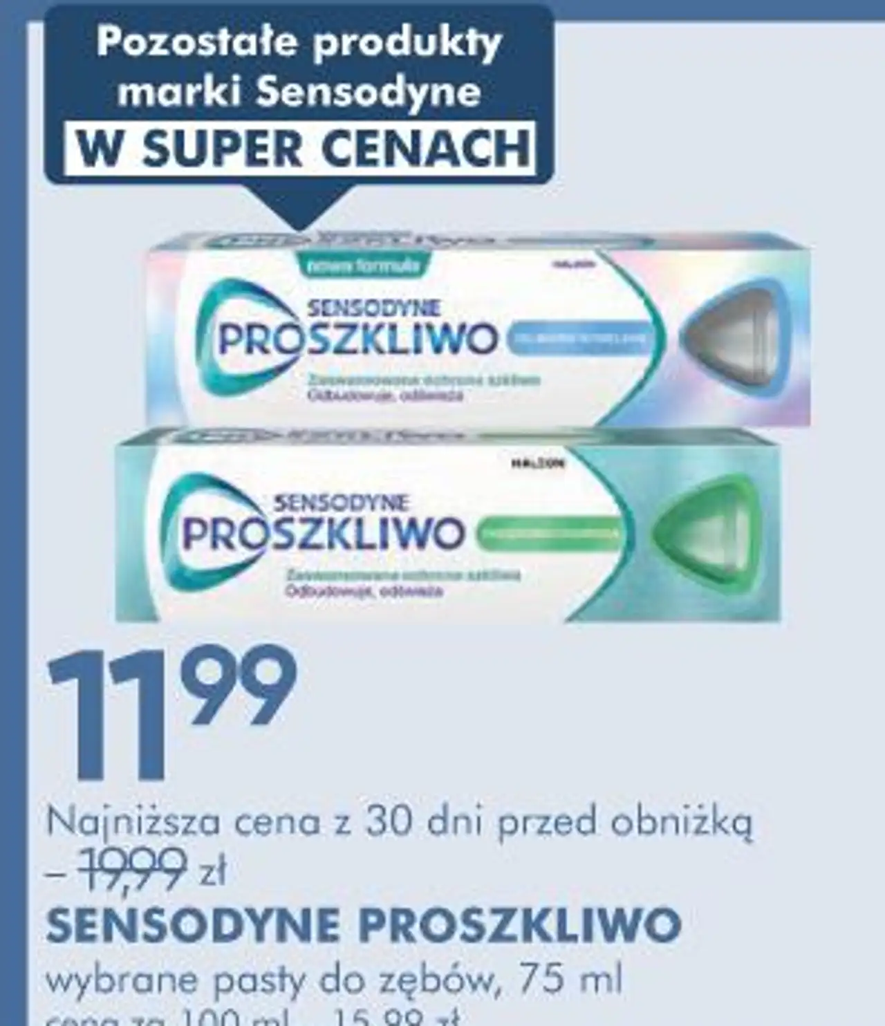 SENSODYNE PROSZKLIWO wybrane pasty do zębów