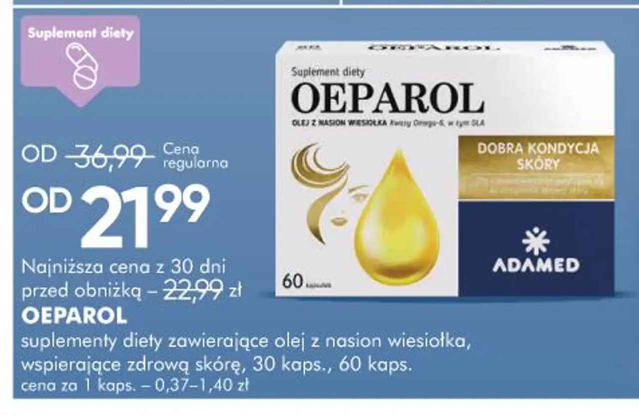 OEPAROL suplementy diety zawierające olej z nasion wiesiołka