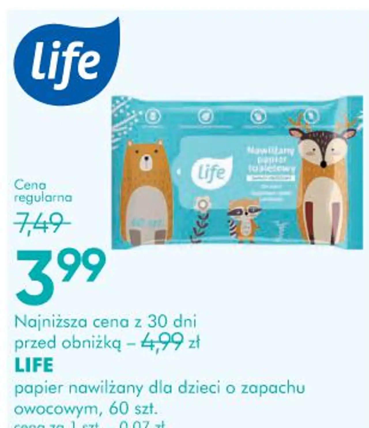 LIFE papier nawilżany dla dzieci o zapachu owocowym
