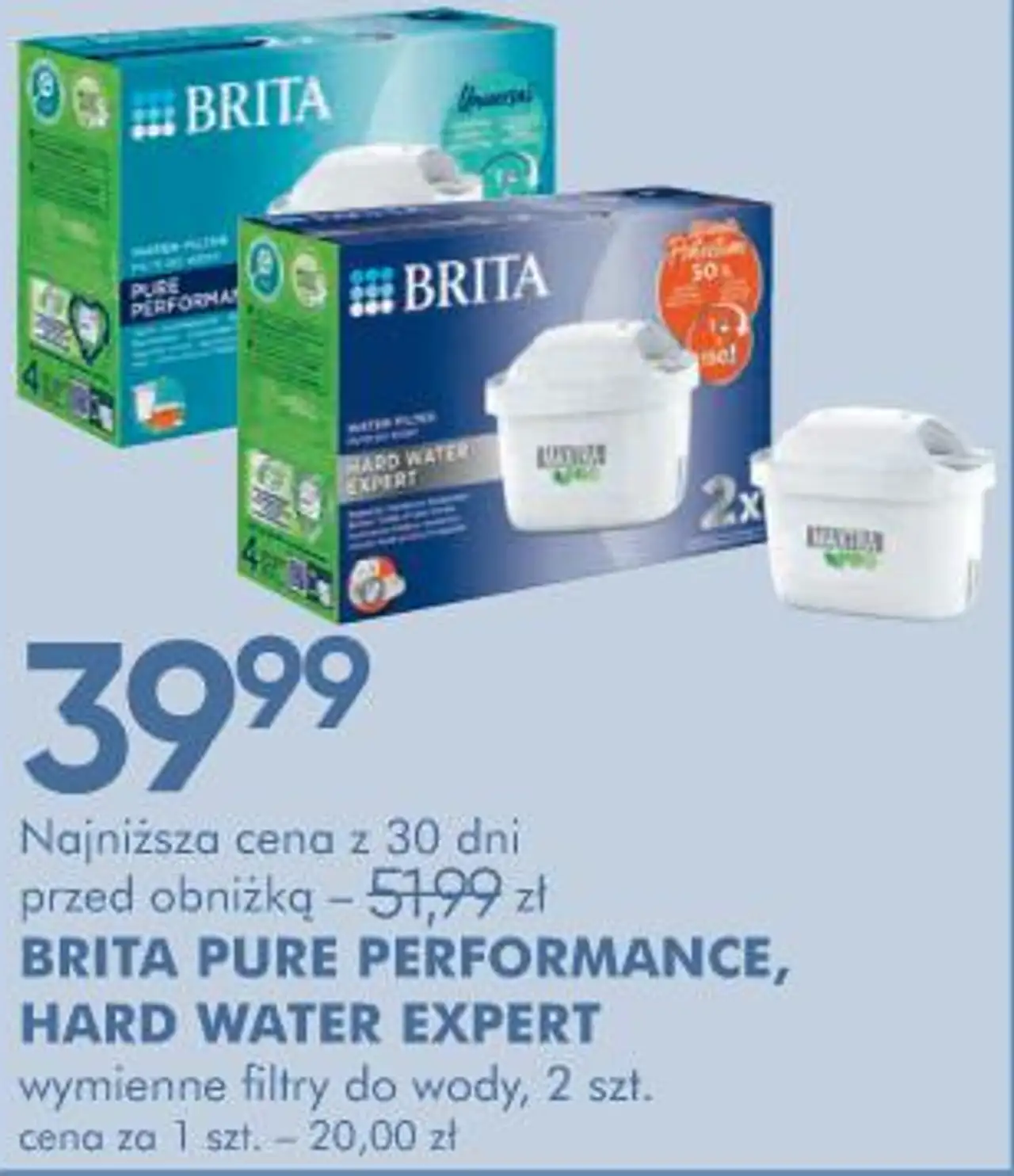 BRITA PURE PERFORMANCE, HARD WATER EXPERT wymienne filtry do wody