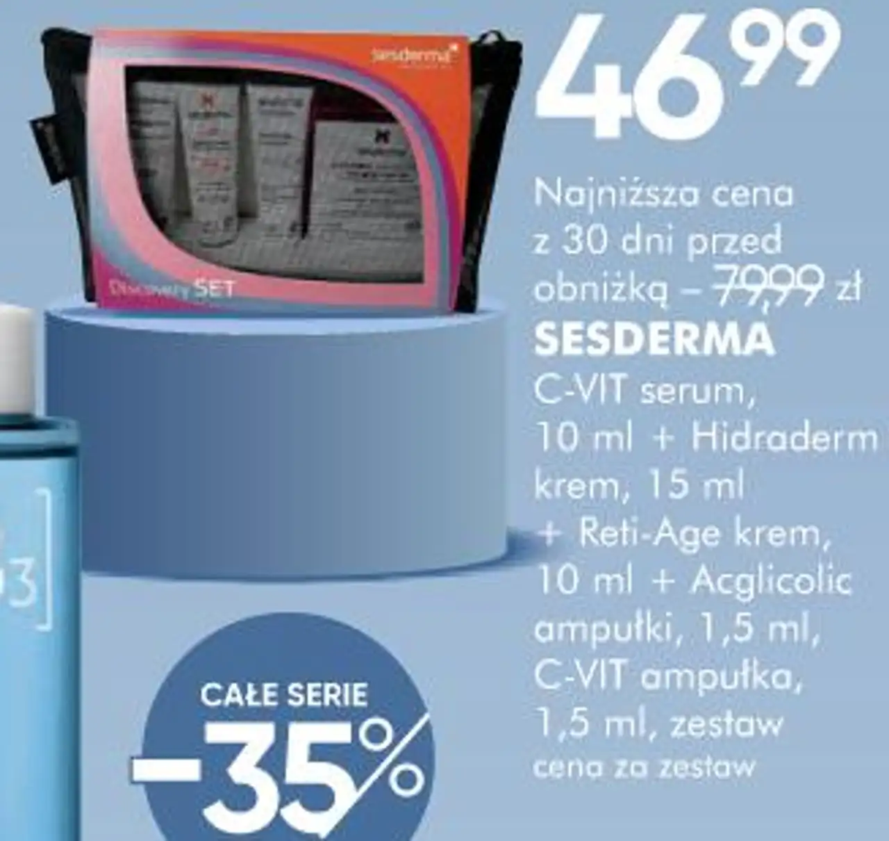 SESDERMA C-VIT serum + Hidraderm krem + Reti-Age krem + Acglicolic ampułki + C-VIT ampułka