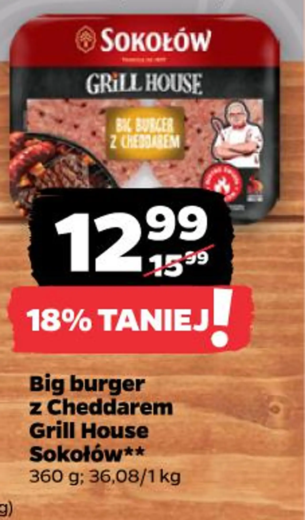 Big burger z Cheddarem Grill House Sokołów