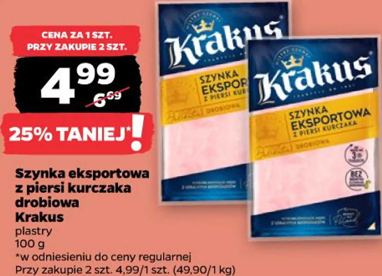 Szynka eksportowa z piersi kurczaka drobiowa Krakus