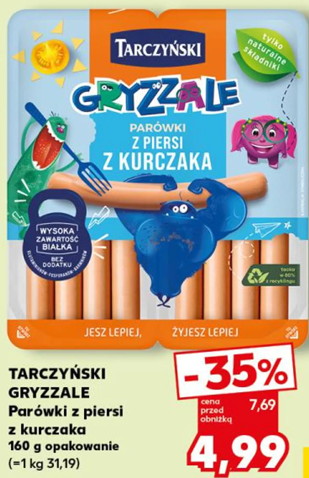 Tarczyński Gryzzale Parówki z piersi z kurczaka