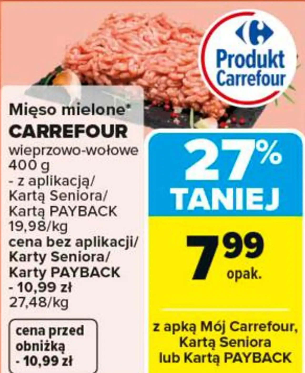 Mięso mielone wieprzowo-wołowe Carrefour