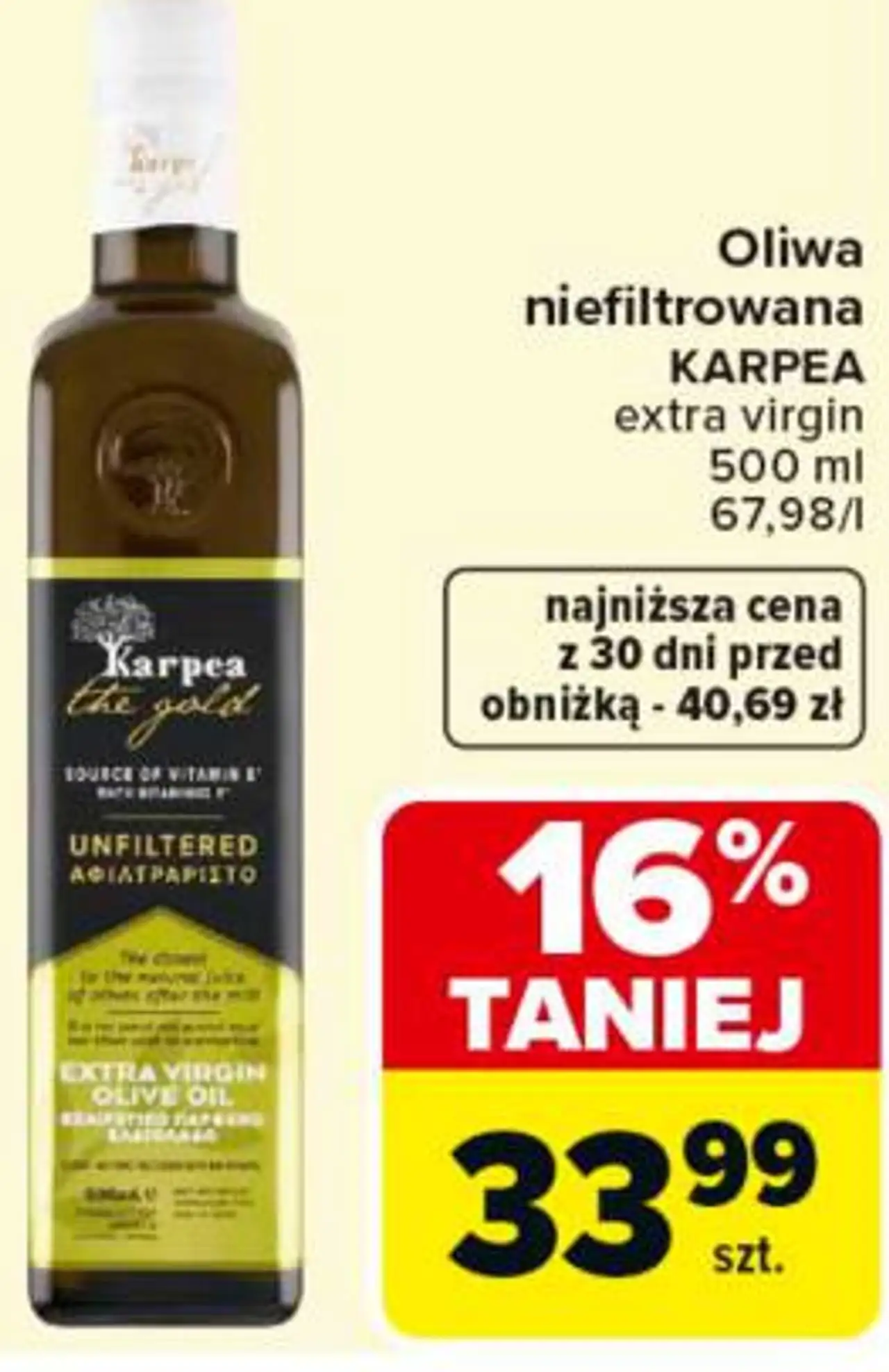 Oliwa niefiltrowana KARPEA extra virgin