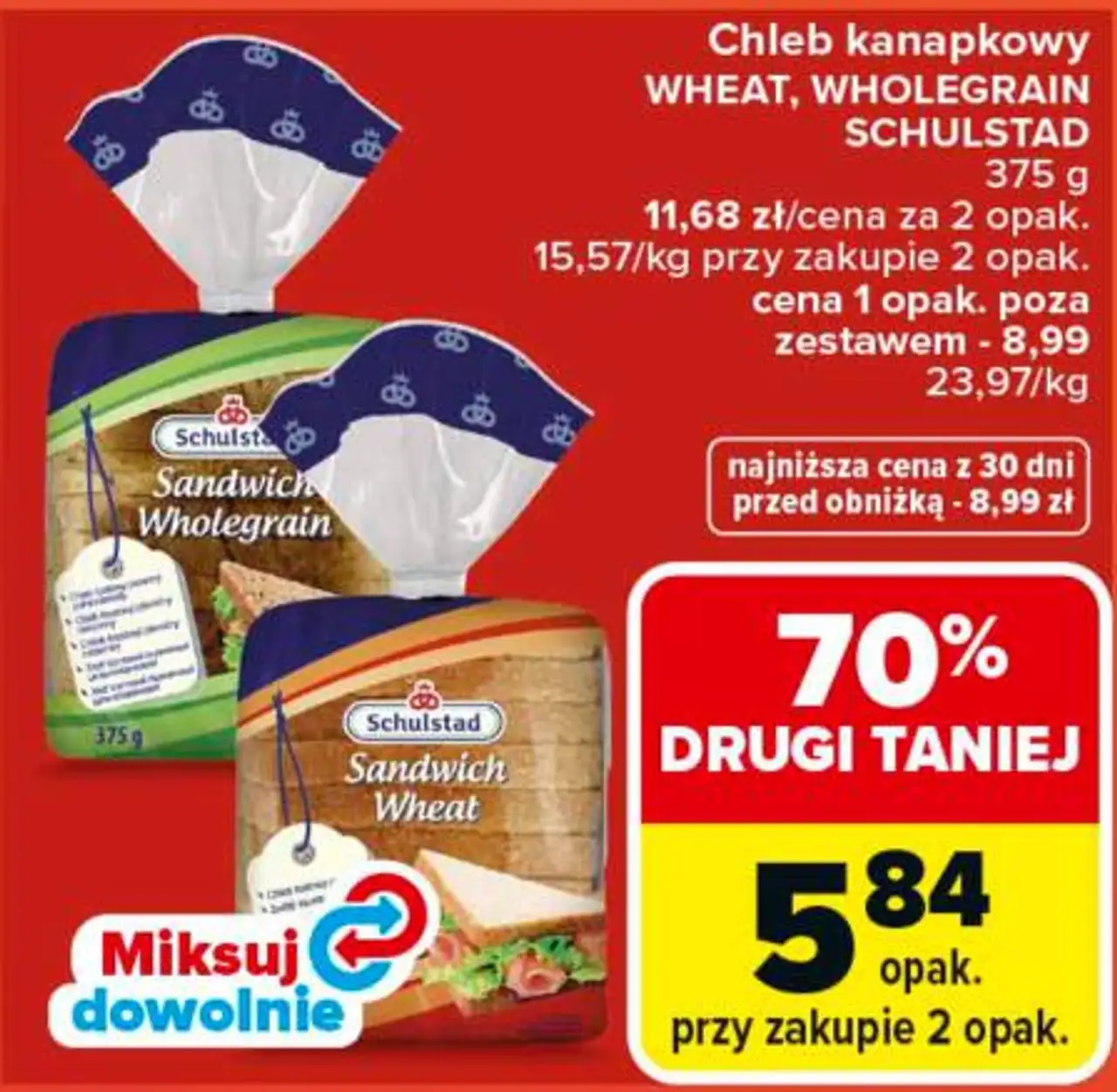 Schulstad Chleb kanapkowy Wheat, Wholegrain