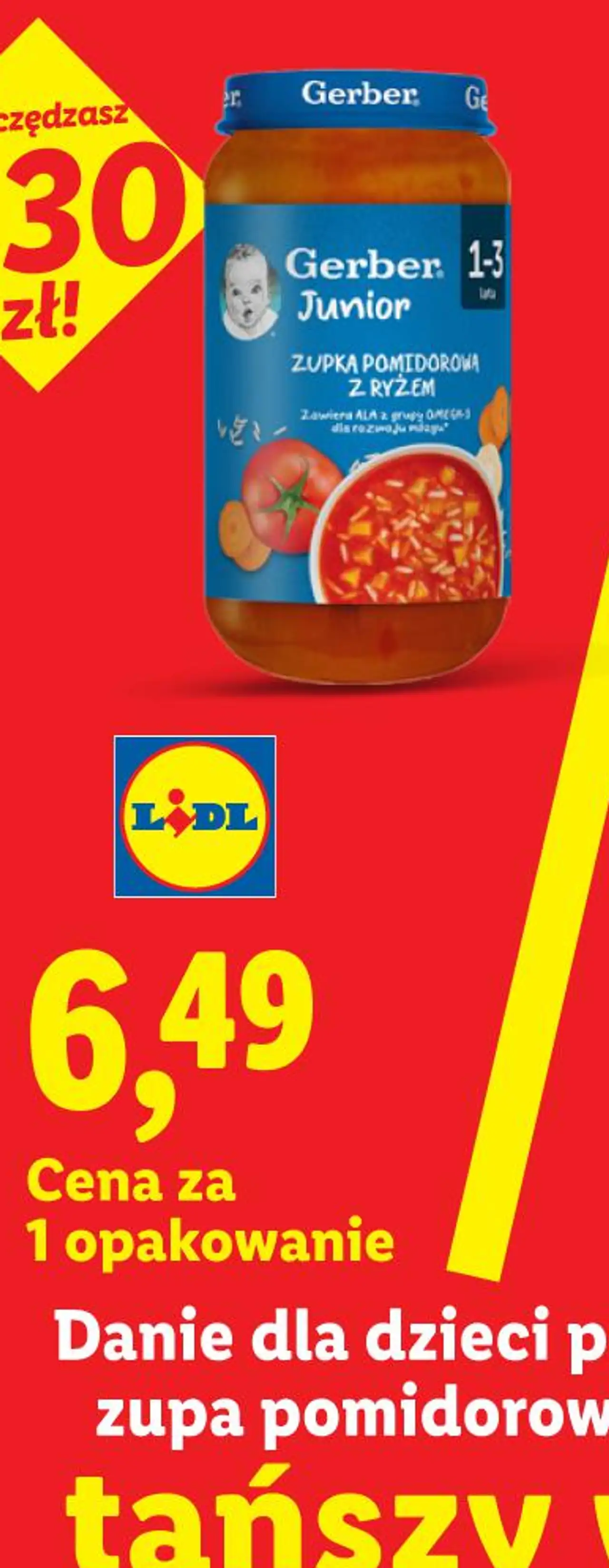 Gerber Junior Danie dla dzieci po 12 m-cu, zupa pomidorowa z ryżem