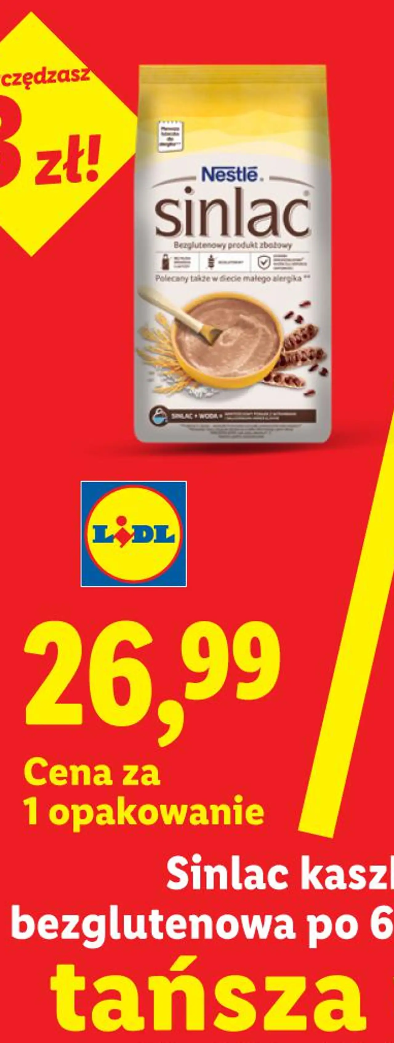 Nestlé Sinlac kaszka zbożowa, bezglutenowa po 6 m-cu, 500 g