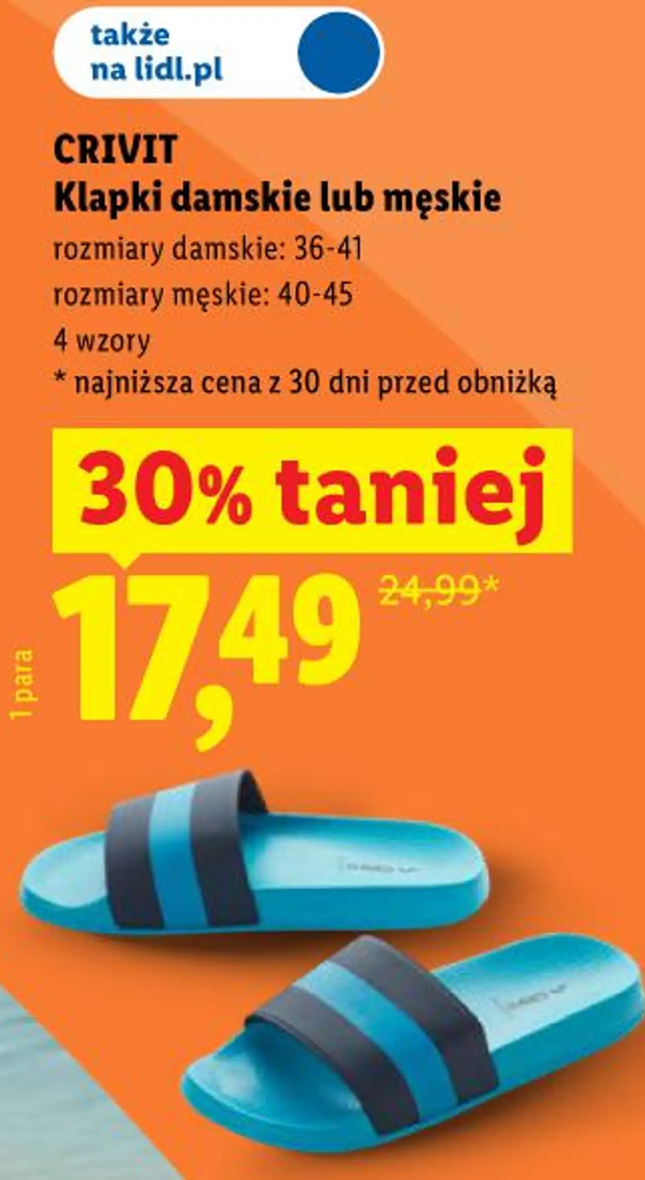 CRIVIT Klapki damskie lub męskie