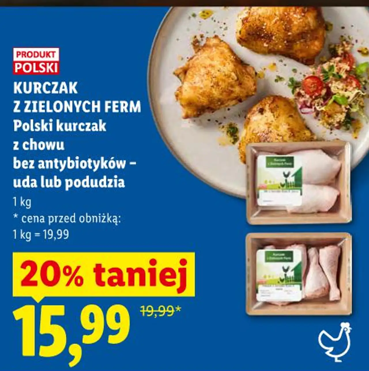 Kurczak z Zielonych Ferm Polski kurczak z chowu bez antybiotyków - uda lub podudzia