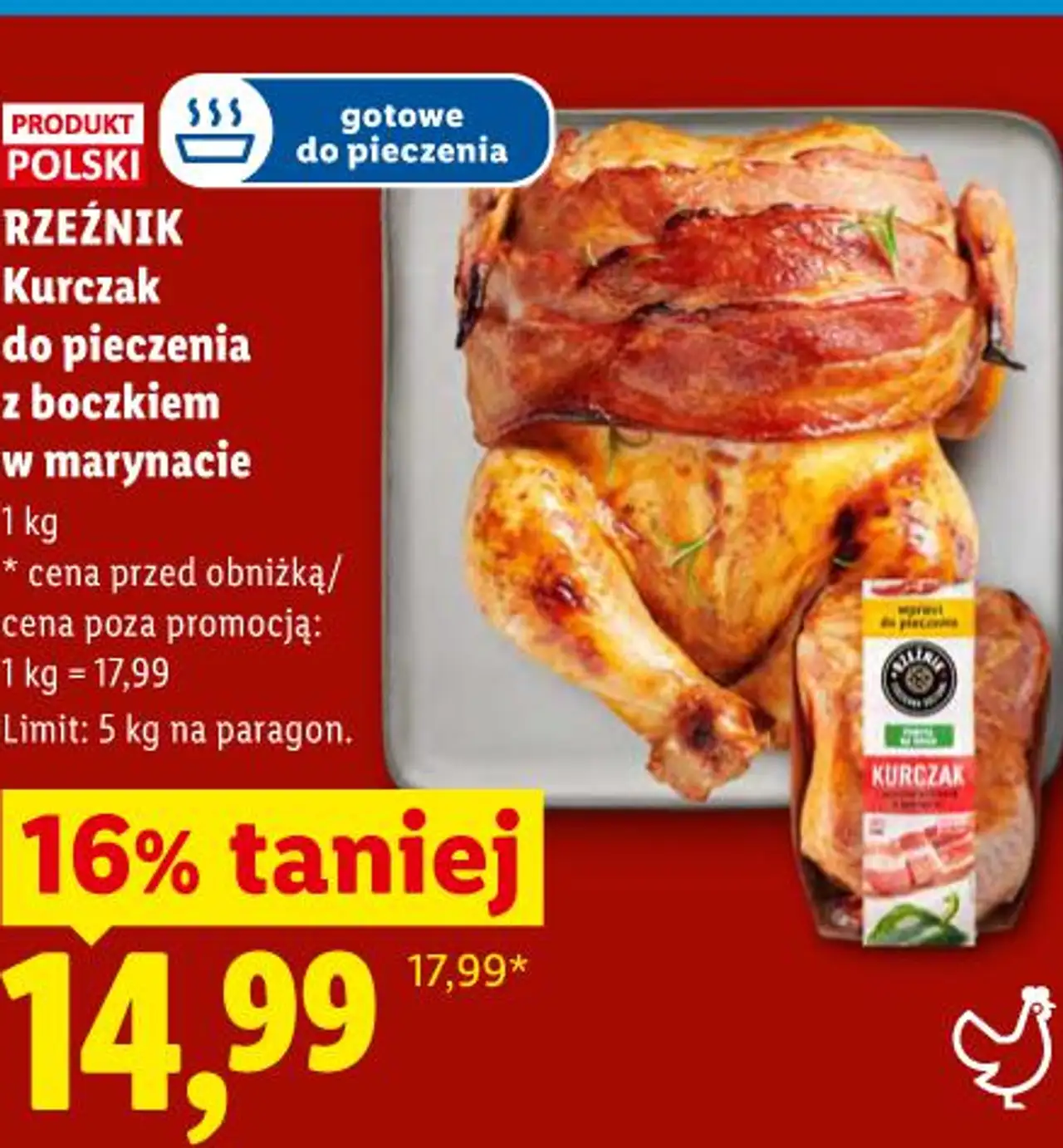 Rzeźnik Kurczak do pieczenia z boczkiem w marynacie