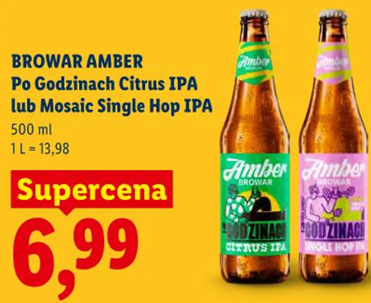 Browar Amber Po Godzinach Citrus IPA lub Mosaic Single Hop IPA