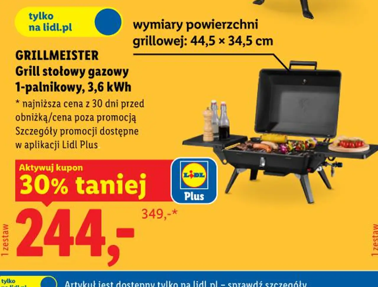 GRILLMEISTER Grill stołowy gazowy 1-palnikowy, 3,6 kW