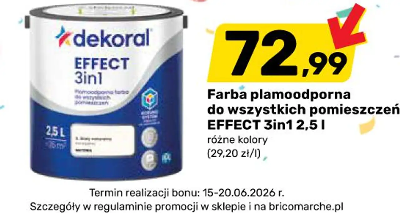 Farba plamoodporna do wszystkich pomieszczeń EFFECT 3in1 2,5 l
