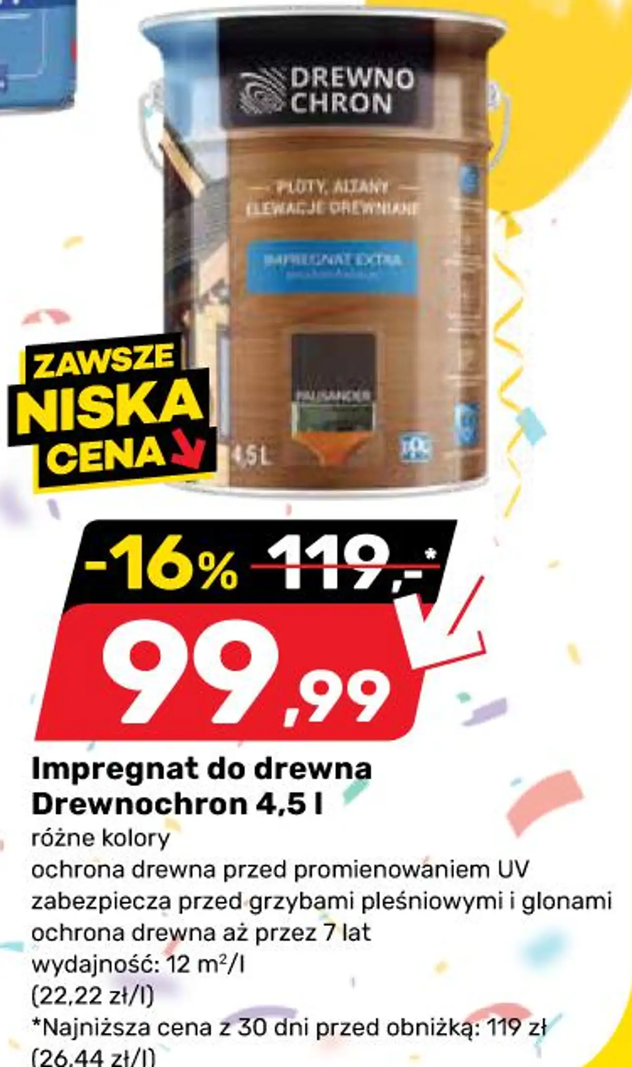 Impregnat do drewna Drewnochron 4,5 l