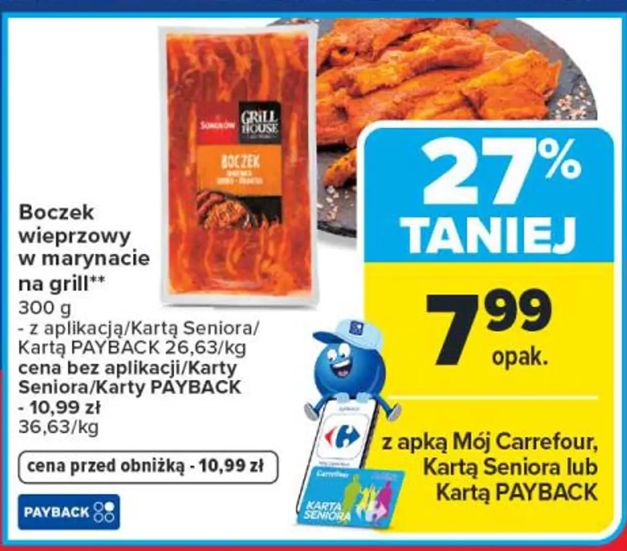 Boczek wieprzowy w marynacie na grill Sokołów Grill House