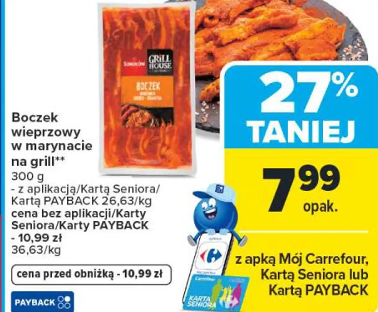Boczek wieprzowy w marynacie na grill Sokołów Grill House
