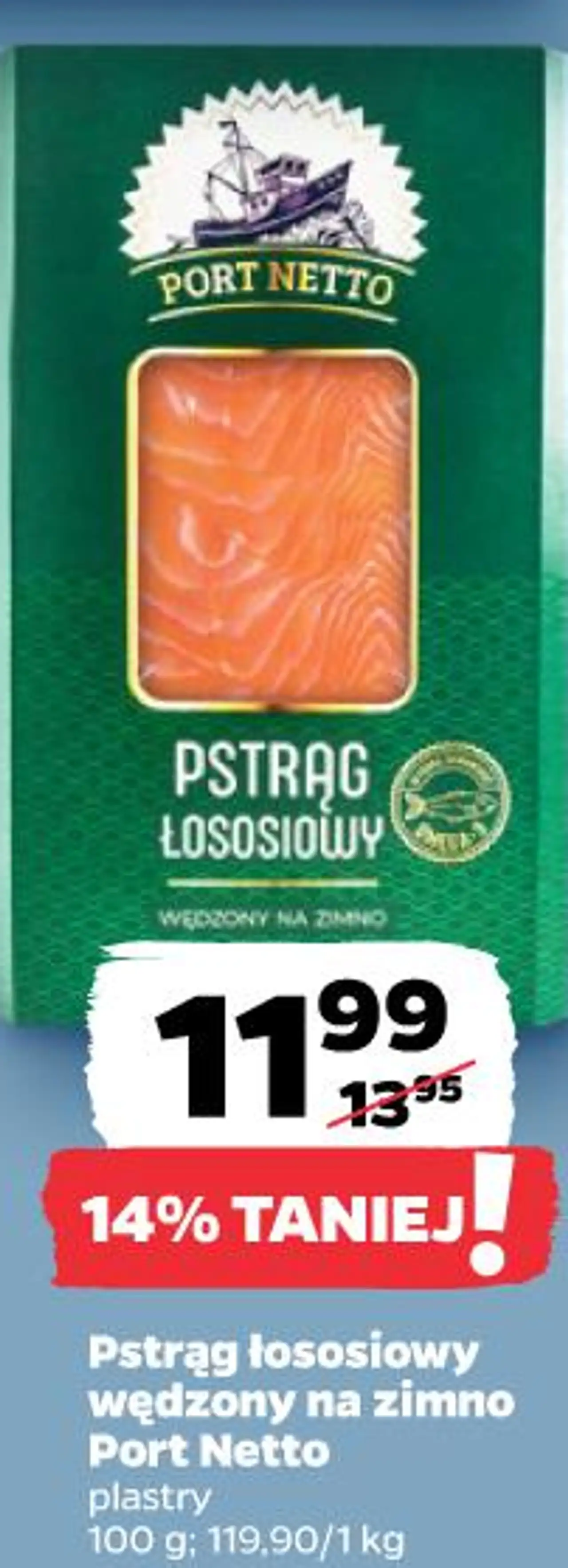 Pstrąg łososiowy wędzony na zimno Port Netto