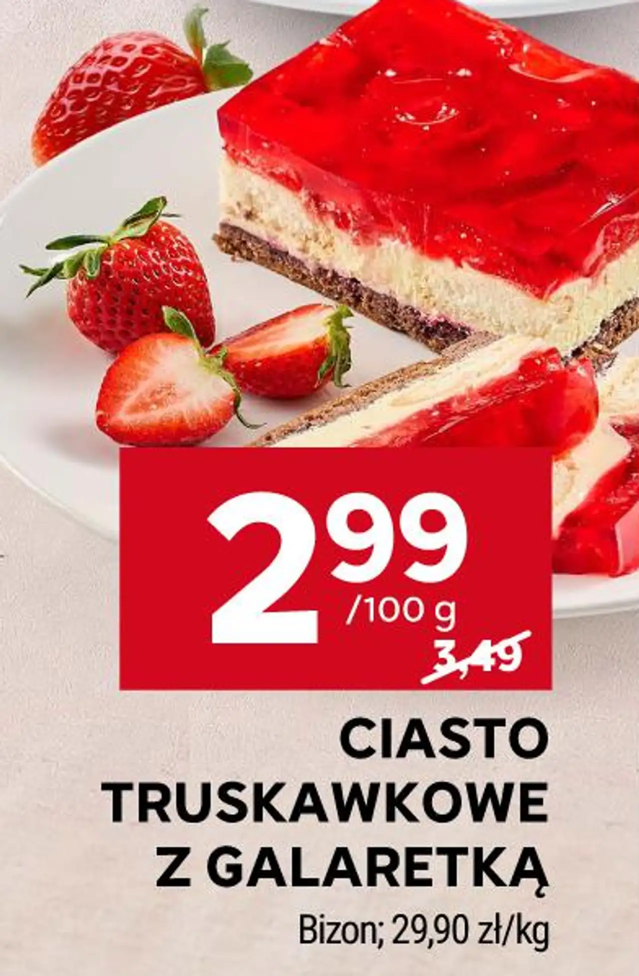 Ciasto truskawkowe z galaretką Bizon