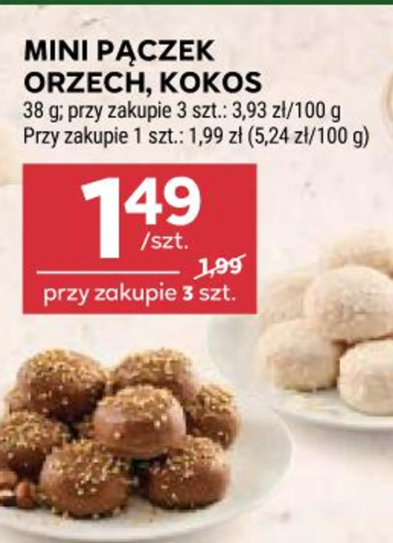 MINI PĄCZEK ORZECH, KOKOS